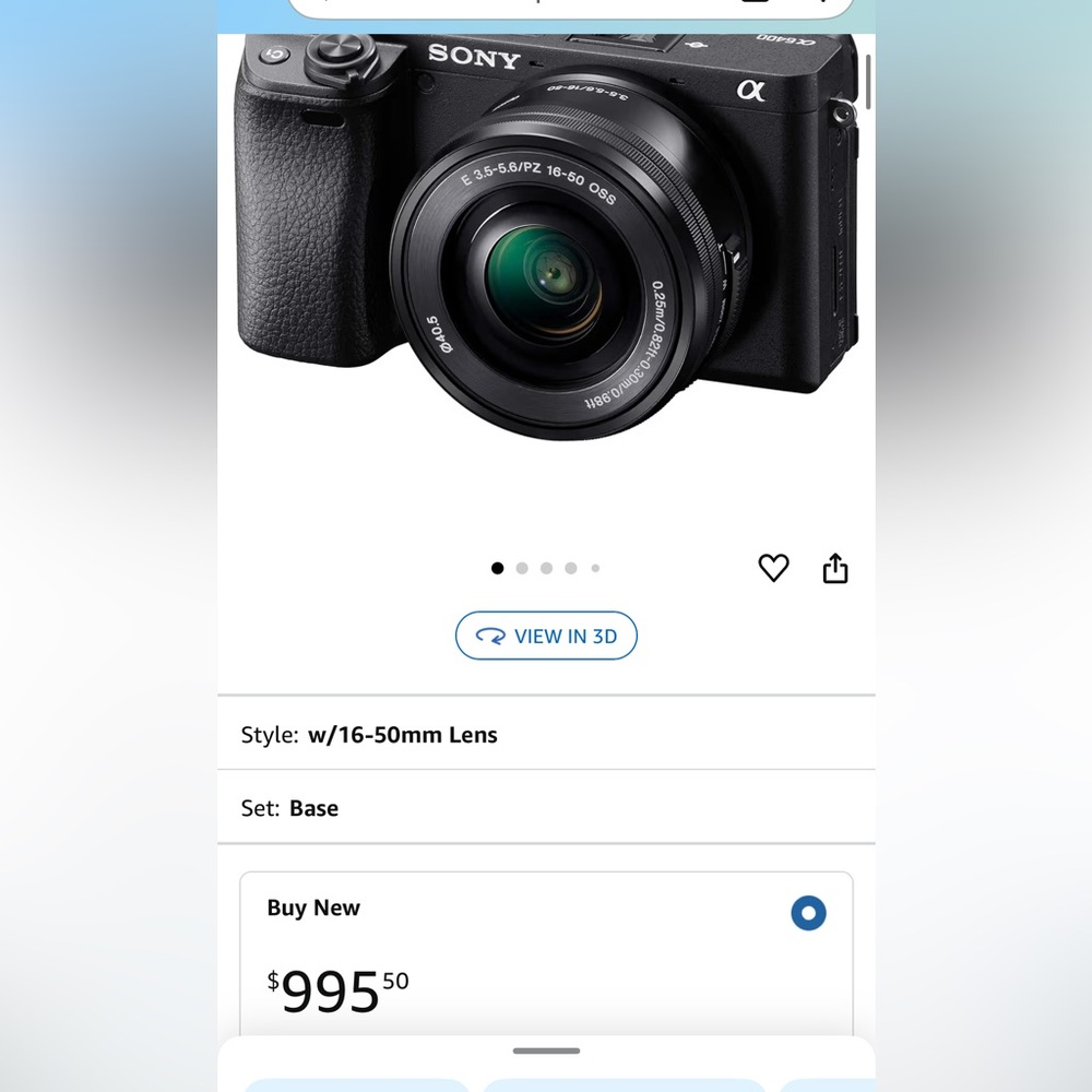 Sony Alpha cx 6100-Black Digital Camera with 16-50mm Lens